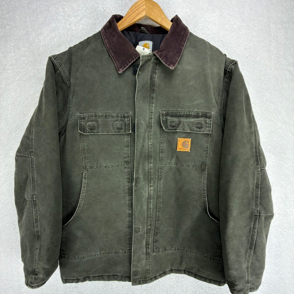 Carhartt Arctic Jacket Nylon Quilt Lined Mens Large Tall C26 MOS Moss‎ Green